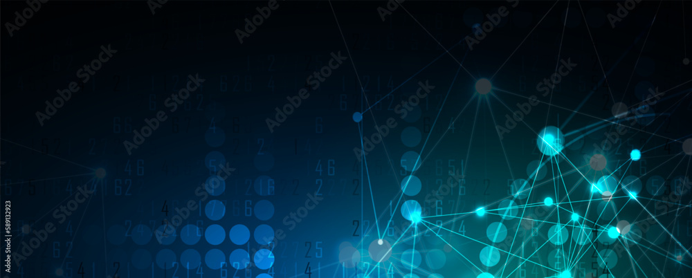 Obraz premium Neural network concept. Connected cells with links. High technology process. Abstract background