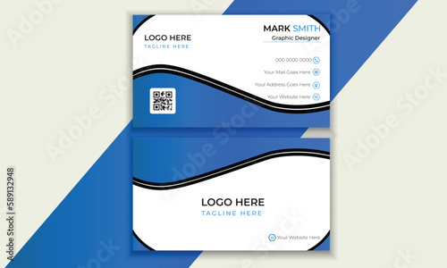 Creative double sided business card  and clean modern  template  with simple modern . Vector  design  