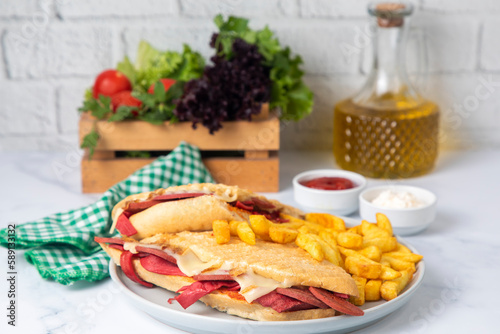 Delicious looking hot sandw...