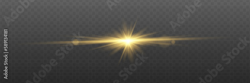 Lens flare vector illustration. Glowing spark light effect isolated.