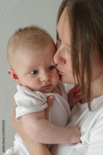 Photography Mother embracing baby boy 3 months