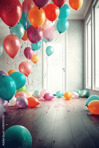 Colorful Balloons Bring Joy to Any Room Generative AI