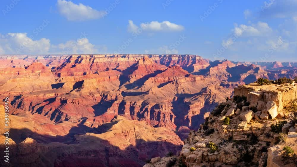 Grand canyon nation park time lapse on a sunny day. Arizona, USA.