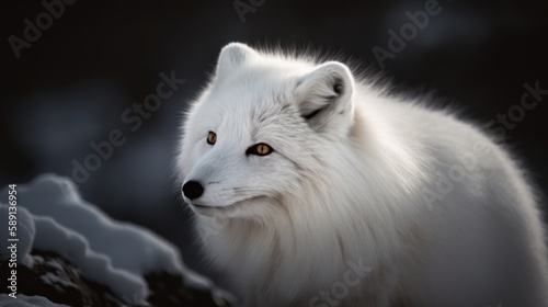 Luxurious Arctic Fox, Snowy environment. AI Generated © ArquitecAi