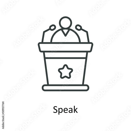 speak Vector outline Icons. Simple stock illustration stock