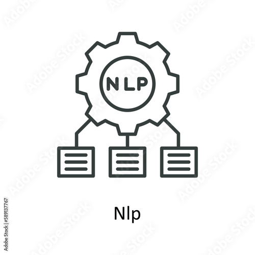 NLP Vector outline Icons. Simple stock illustration stock