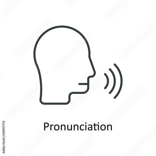 pronunciation Vector  outline Icons. Simple stock illustration stock