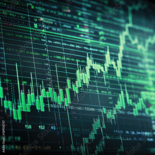 A green Trend Chart illustration, Generative AI