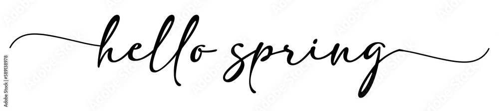 Hello Spring - lettering vector isolated on white background Hello Spring - lettering vector isolated on white background
