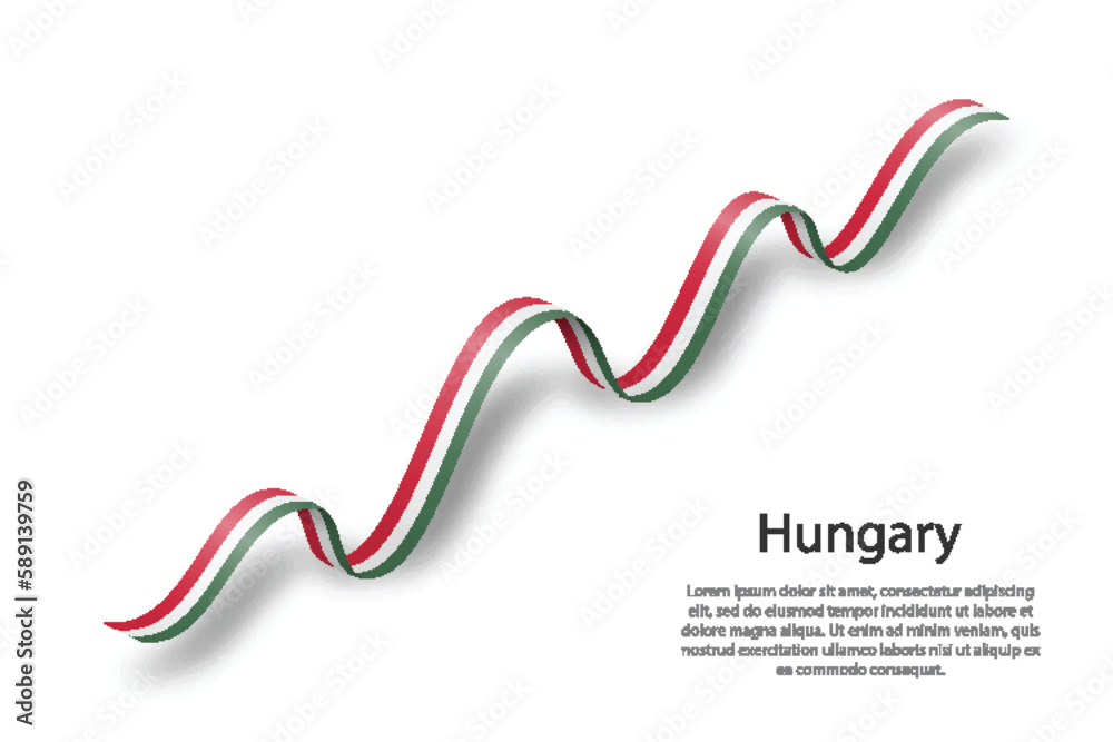 Waving ribbon or banner with flag of Hungary Waving ribbon or banner with flag of Hungary