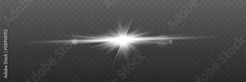 Lens flare vector illustration. Glowing spark light effect isolated.