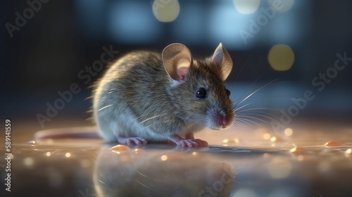 Whisker Perfect: Realistic Mouse Pet Artwork Illustration, Generative AI