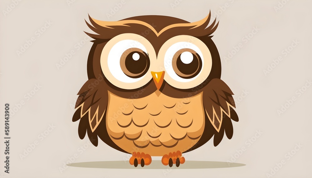 happy owl logo, Generative AI happy owl logo, Generative AI