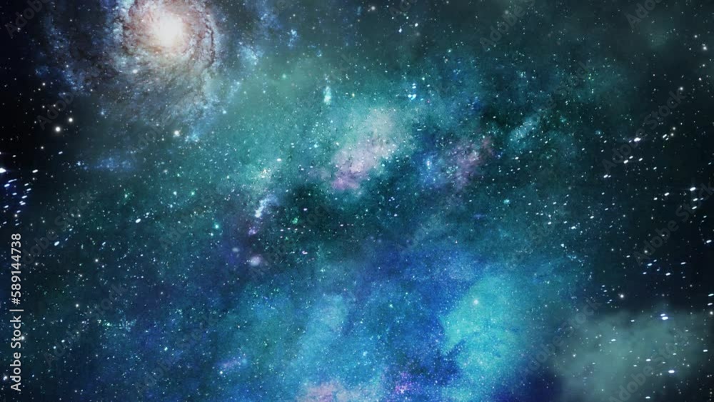 blue galaxy and nebula space background.