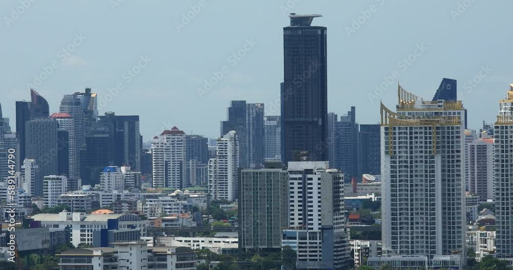 Bangkok City Skyline with Tall Buildings on a Clear Day in the Capital of Thailand. Bangkok City Skyline with Tall Buildings on a Clear Day in the Capital of Thailand.