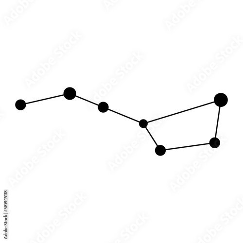Ursa Major constellation map. Vector illustration.