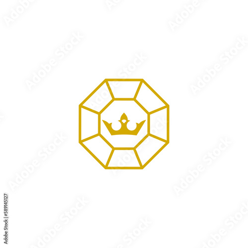 Diamond crown logo isolated on transparent background