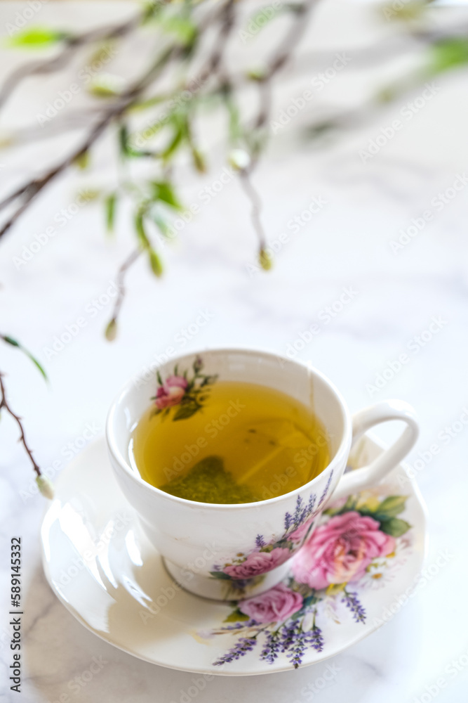 a cup of tea. selective focus a cup of tea. selective focus
