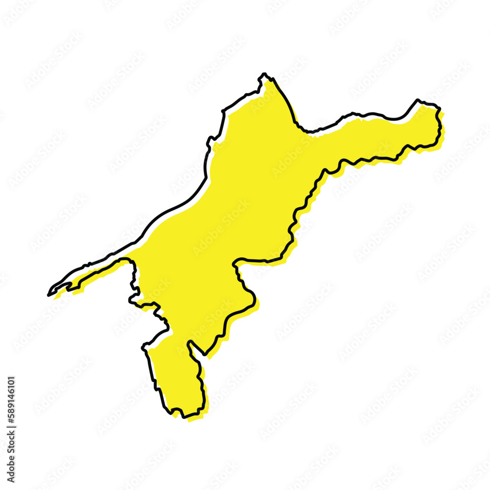 Obraz premium Simple outline map of Ehime is a prefecture of Japan