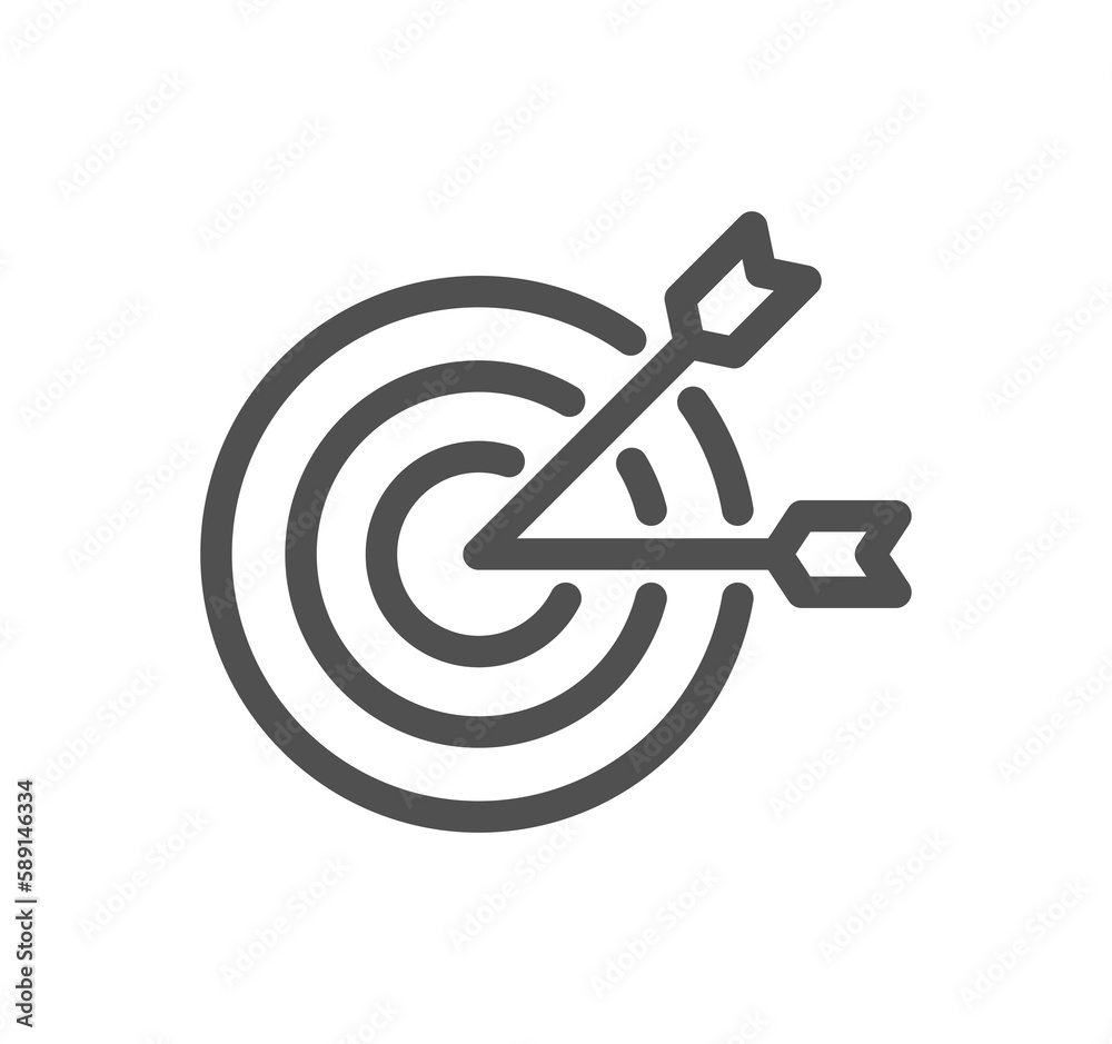 Target related icon outline and linear symbol.
Target related icon outline and linear symbol.