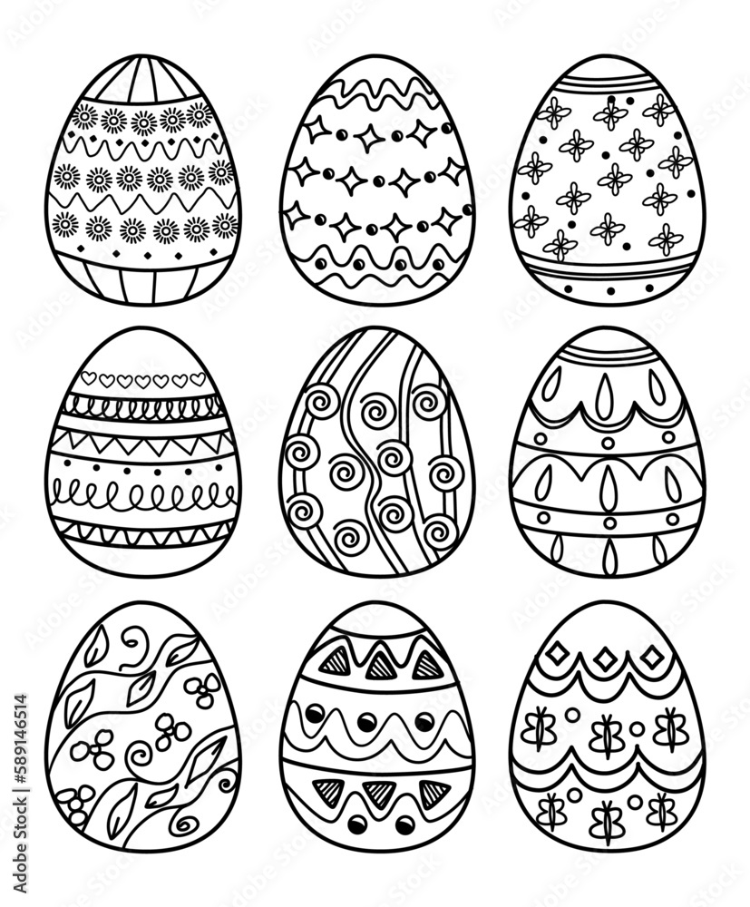 Fototapeta premium set of easter eggs vector