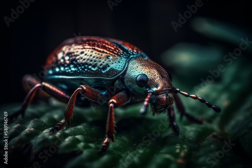 bug on a leaf made with generative ai © dirgananda