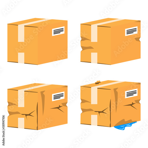 Cardboard Box - From Perfect to Wet and Worn Out