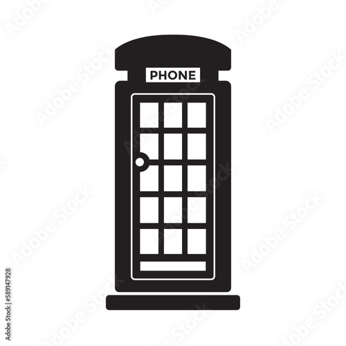 phone booth, telephone vintage, vector illustration 