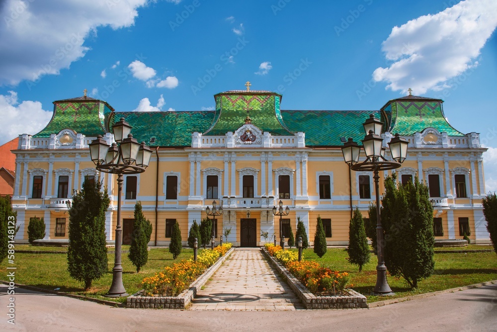 Beautiful shot of Orthodox Bishop Palace (Vladicanski dvor) on a sunny day in Serbia