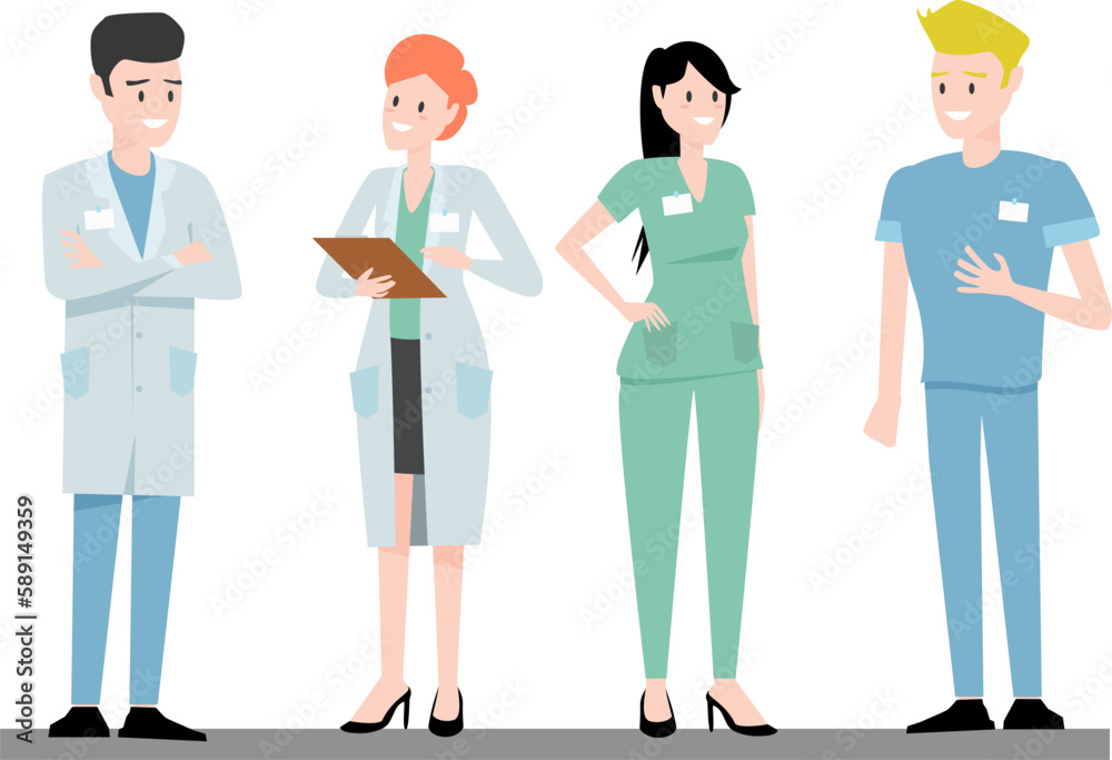 vector set of medical staff for your collages