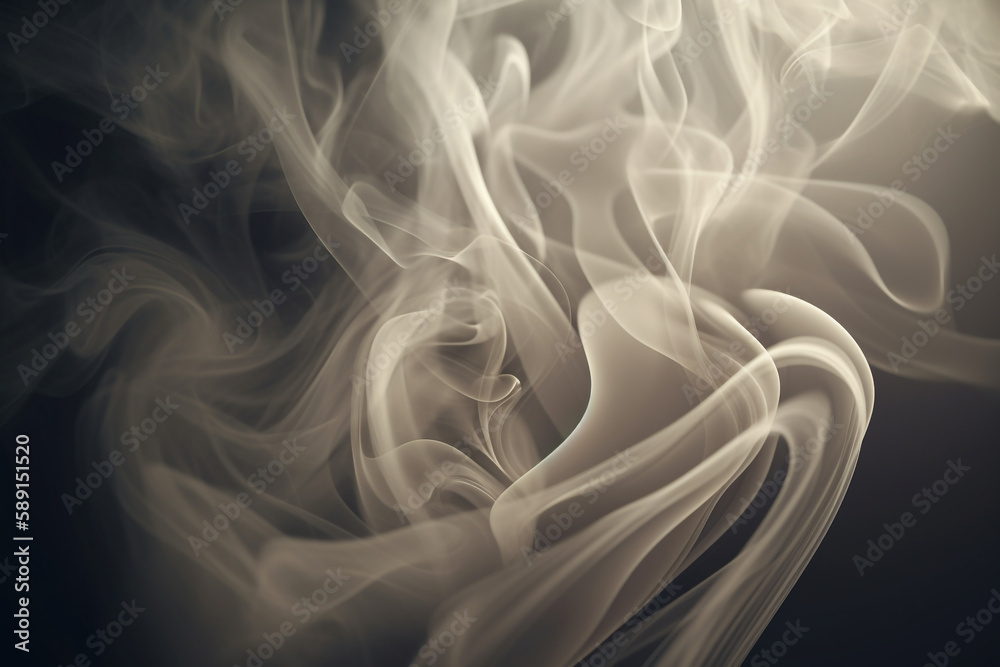 smoke on black background, Generative AI	