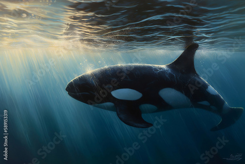 Bigg's orca whale, generative ai