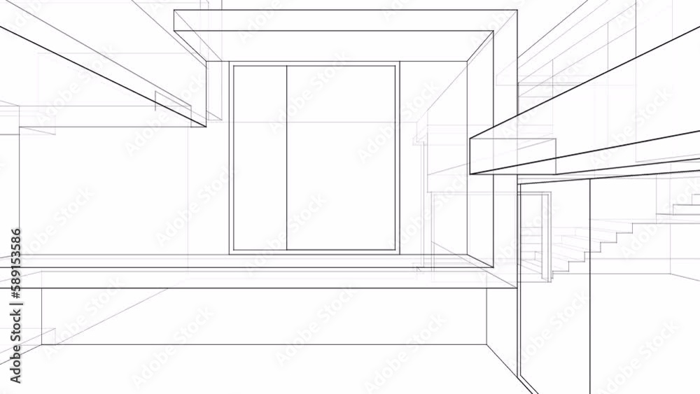 house building architecture 3d sketch