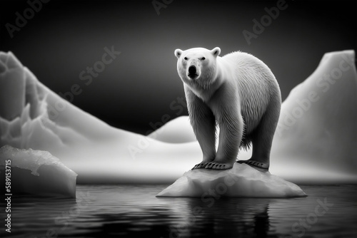 Polar bear and iceberg concept  generative ai