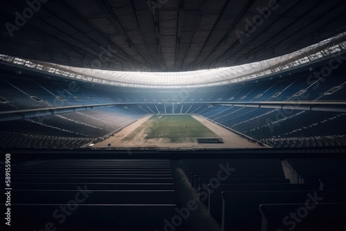 Empty Football Stadium Awaits the Crowds Generative AI