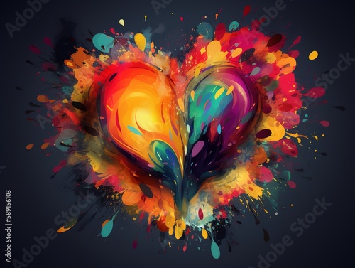 Colorful abstract heart