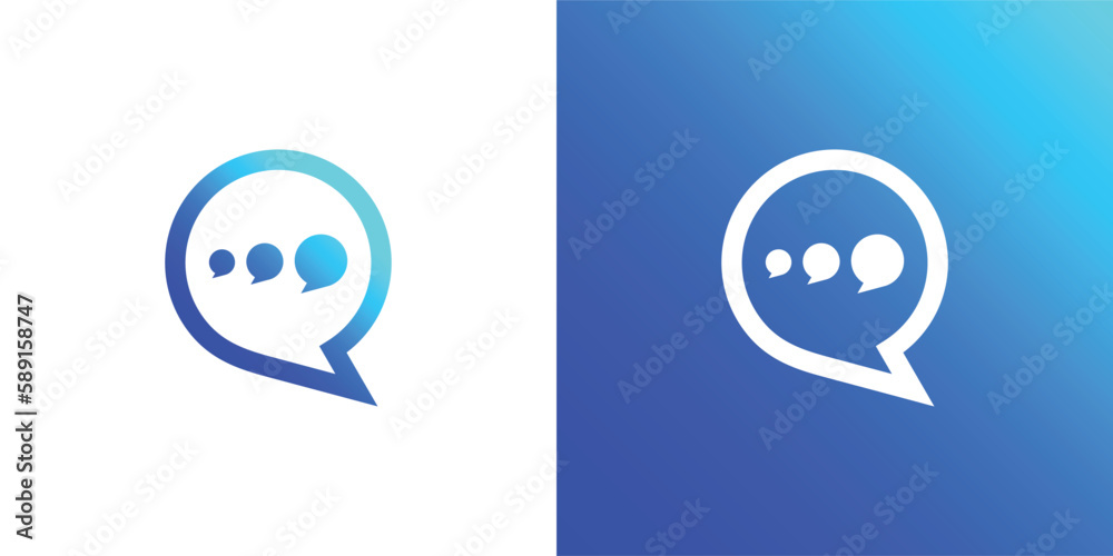Chat bubble icon logo design template Chat bubble icon logo design template