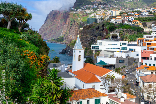 Madeira. Camara de Lobos. Small fisherman village, popular tourist destination. Madeira is known as the island of eternal spring. Madeira Island, Portugal. photo