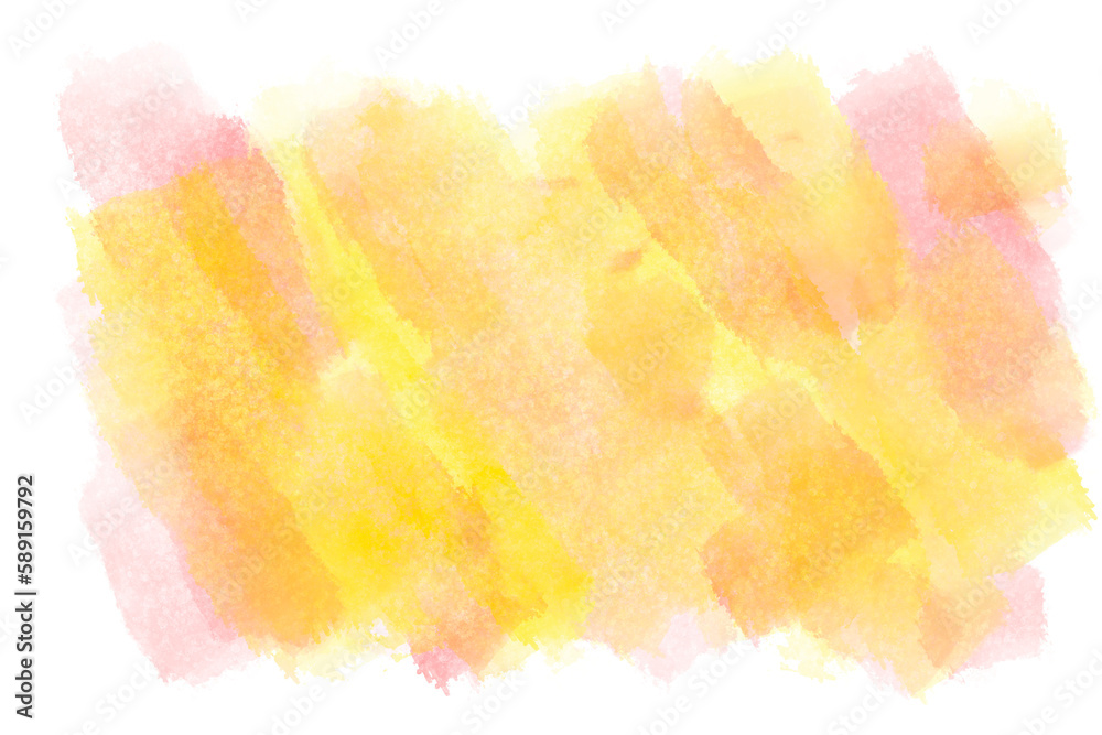 Watercolor on transparent background. Red and Yellow spots of brush ...