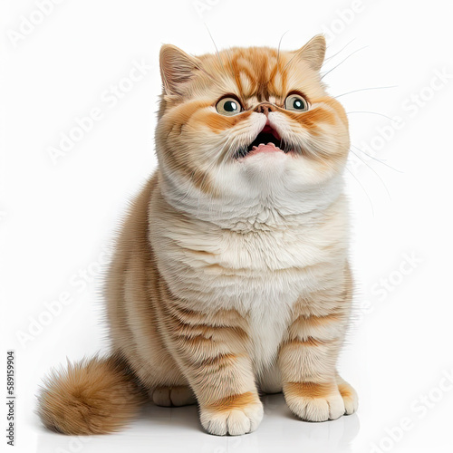 ai generated illustration fat american shorthair cat portrait