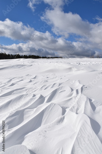 The effect of wind on snow, Sainte-Apolline, Québec, Canada