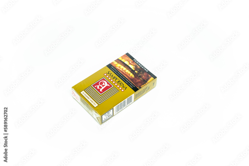 Jakarta, Indonesia. March 27, 2023 Sampoerna Kretek close up. Packaged