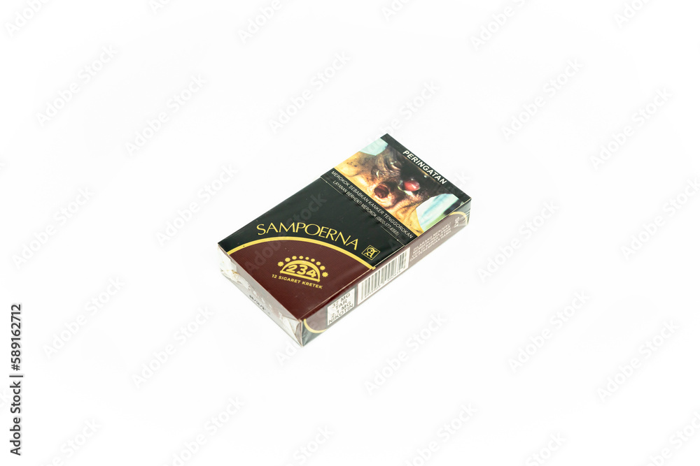 Jakarta, Indonesia. March 27, 2023 Sampoerna Kretek close up. Packaged