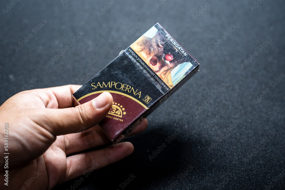 Jakarta, Indonesia. March 27, 2023 Sampoerna Kretek close up. Packaged
