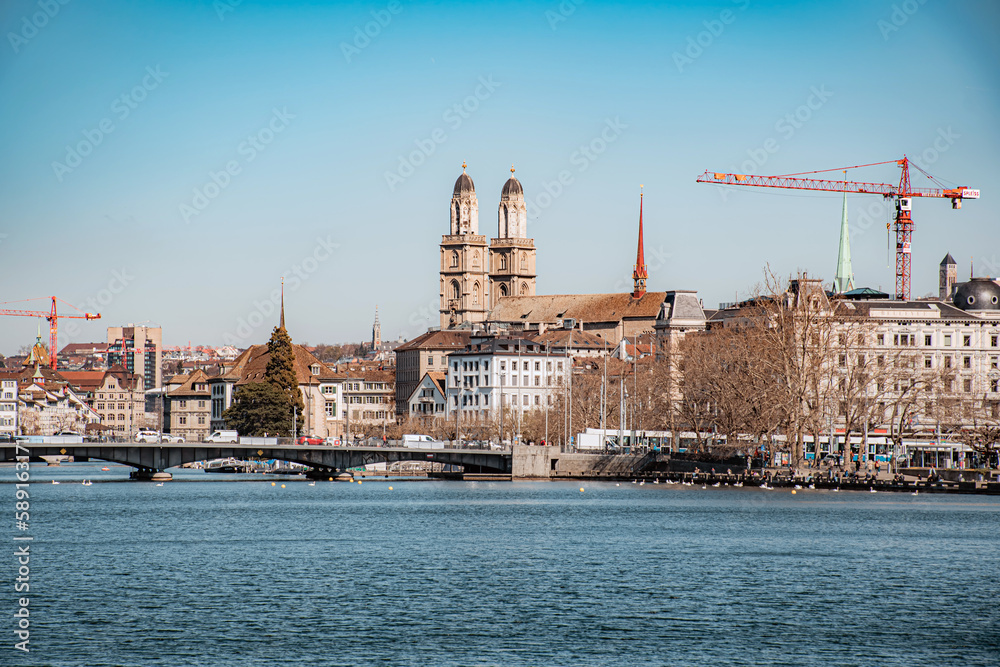 Fototapeta premium zürich city at morning time