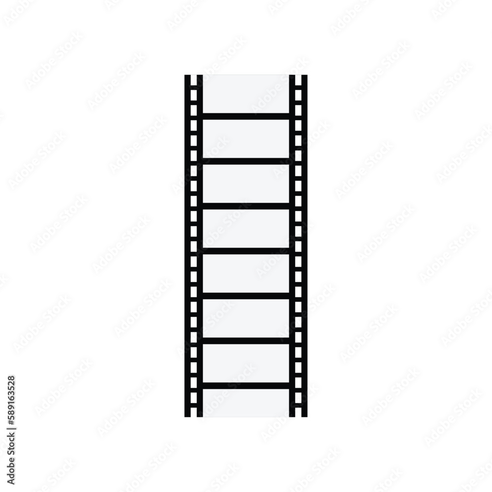 Film tape vintage icon isolate. movies film background with flim roll. 3d flim roll. Film strip set vector image. film strip isolated on white