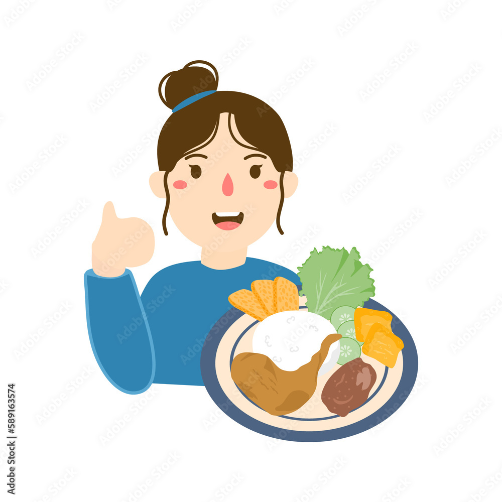 woman selling pecel ayam