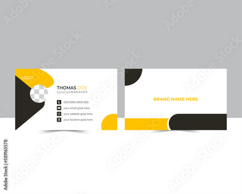 Creative business card without company logo. modern  and luxury shapes. double side business card with bleed area. corporate business card.