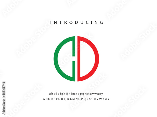 Letters C and D or CD line logo design. Linear minimal stylish emblem. Luxury elegant vector element. Premium business logotype. Graphic alphabet symbol for corporate business identity