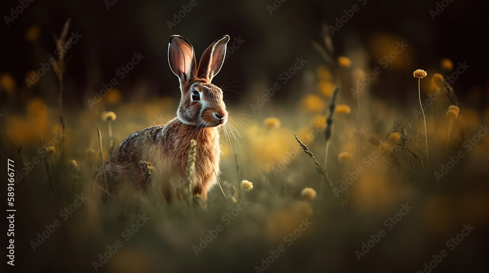 oyful cute Rabbit in the Sun-Kissed Meadow, created with Generative Al technology. oyful cute Rabbit in the Sun-Kissed Meadow, created with Generative Al technology.